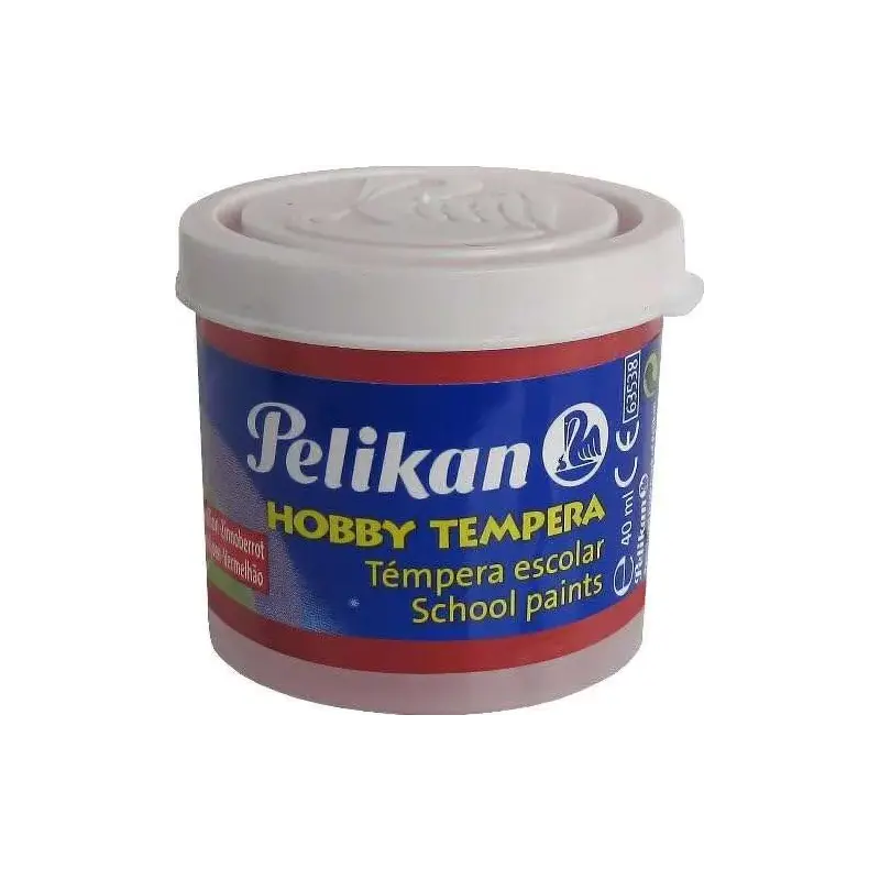 Pelikan Tempera Escolar Frasco 40ml - Facil de Usar - Ideal para Actividades Escolares - Color Bermellon | Ahorro Imprimiendo