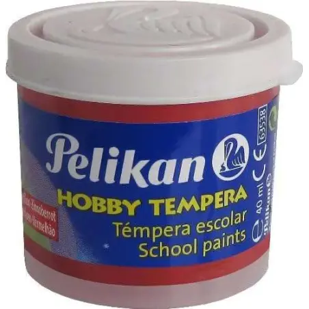 Pelikan Tempera Escolar Frasco 40ml - Facil de Usar - Ideal para Actividades Escolares - Color Bermellon | Ahorro Imprimiendo