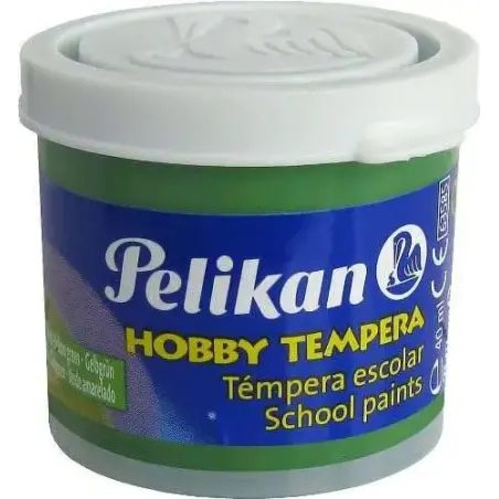 Pelikan Tempera Escolar Frasco 40ml - Facil de Lavar - Ideal para Actividades Escolares - Color Verde | Ahorro Imprimiendo
