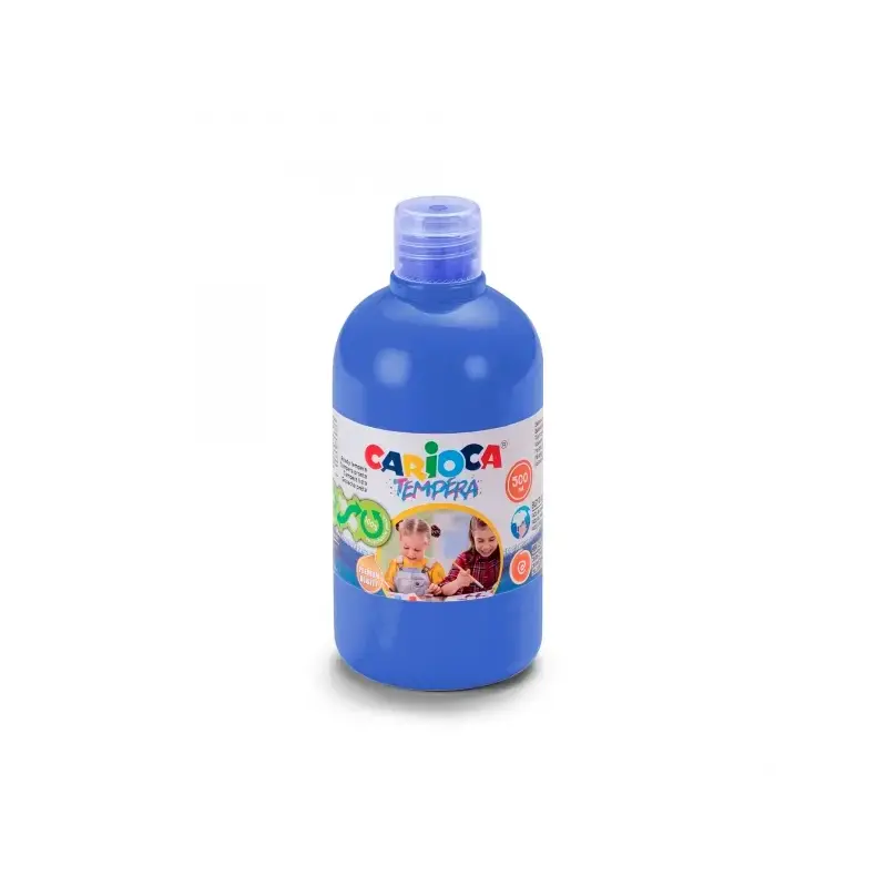 Carioca Botella de Tempera 500ml - Colores Superlavables - Faciles de Mezclar - Aplicable en Materiales Porosos - Alta Opacidad