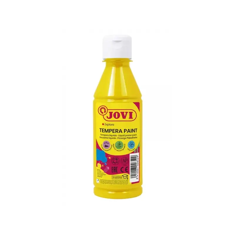 Jovi Tempera Paint Tempera Liquida 250ml - Base Agua - Lista para Usar - Alto Poder Cubriente - Secado Rapido - Excelente Fluide