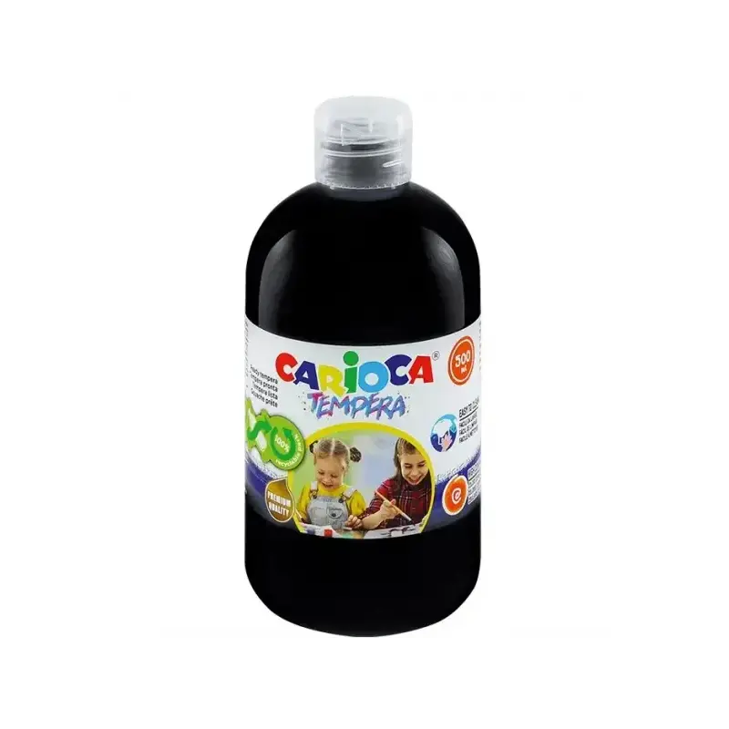 Carioca Botella de Tempera 500ml - Colores Superlavables - Faciles de Mezclar - Aplicable en Materiales Porosos - Alta Opacidad