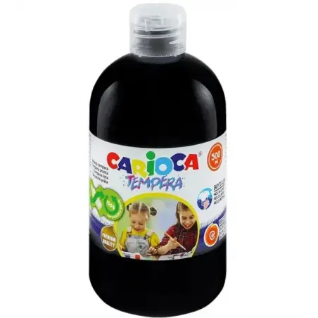 Carioca Botella de Tempera 500ml - Colores Superlavables - Faciles de Mezclar - Aplicable en Materiales Porosos - Alta Opacidad