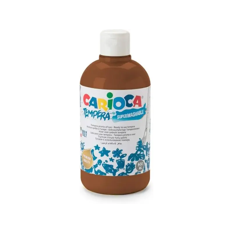 Carioca Botella Tempera 500ml - Colores Superlavables - Faciles de Mezclar - Aplicable en Materiales Porosos - Alta Opacidad - C