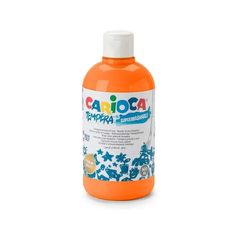Carioca Botella Tempera 500ml - Colores Superlavables - Faciles de Mezclar - Aplicable en Materiales Porosos - Alta Opacidad - C