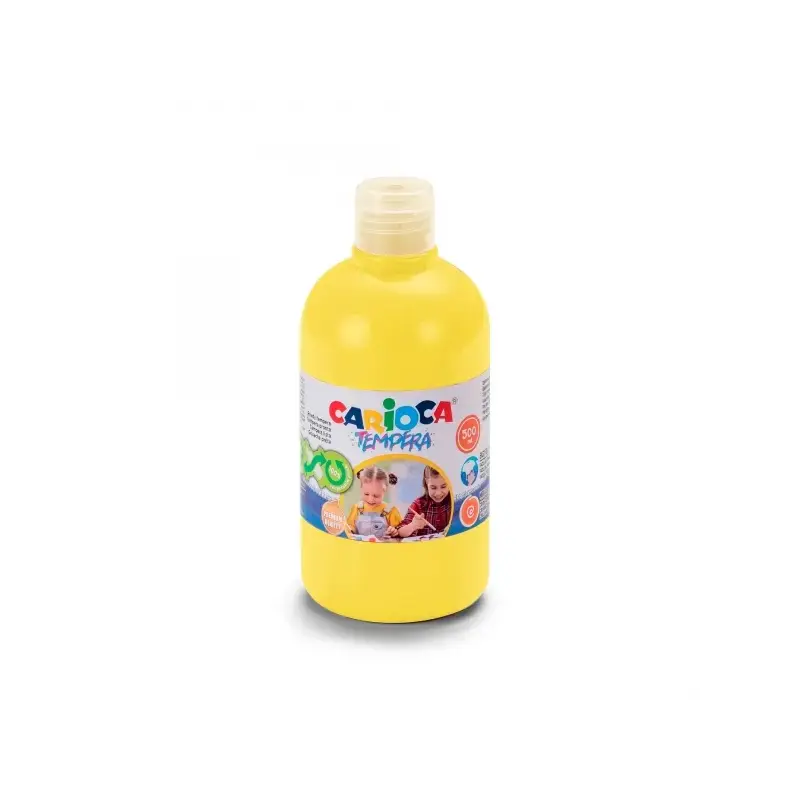 Carioca Botella de Tempera 500ml - Colores Superlavables - Faciles de Mezclar - Aplicable en Materiales Porosos - Alta Opacidad