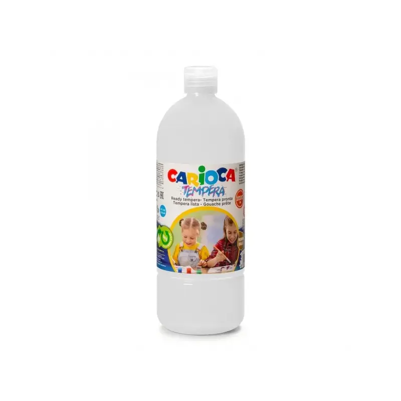 Carioca Botella Tempera 1000ml - Colores Superlavables - Faciles de Mezclar - Aplicable en Materiales Porosos - Alta Opacidad -