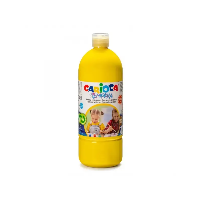 Carioca Botella de Tempera - 1000ml - Colores Superlavables - Faciles de Mezclar - Aplicable en Materiales Porosos - Alta Opacid