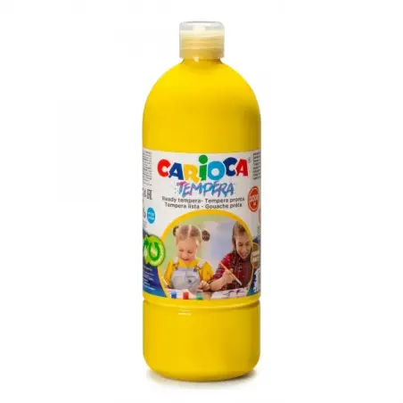 Carioca Botella de Tempera - 1000ml - Colores Superlavables - Faciles de Mezclar - Aplicable en Materiales Porosos - Alta Opacid