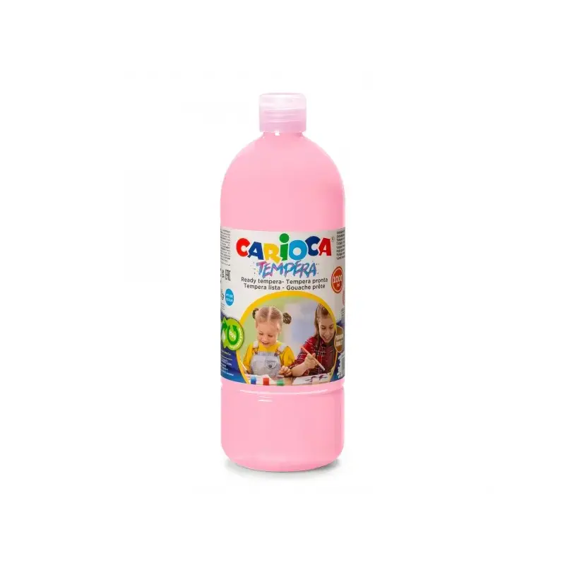 Carioca Botella Tempera 1000ml - Colores Superlavables - Faciles de Mezclar - Aplicable en Materiales Porosos - Alta Opacidad -