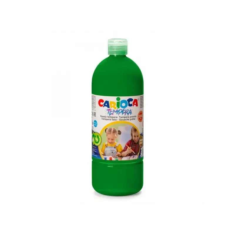 Carioca Botella de Tempera - 1000ml - Colores Superlavables - Faciles de Mezclar - Aplicable en Materiales Porosos - Alta Opacid