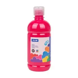 Milan Botella de Tempera 500ml - Tapon Dosificador - Secado Rapido - Mezclable - Color Magenta | Ahorro Imprimiendo