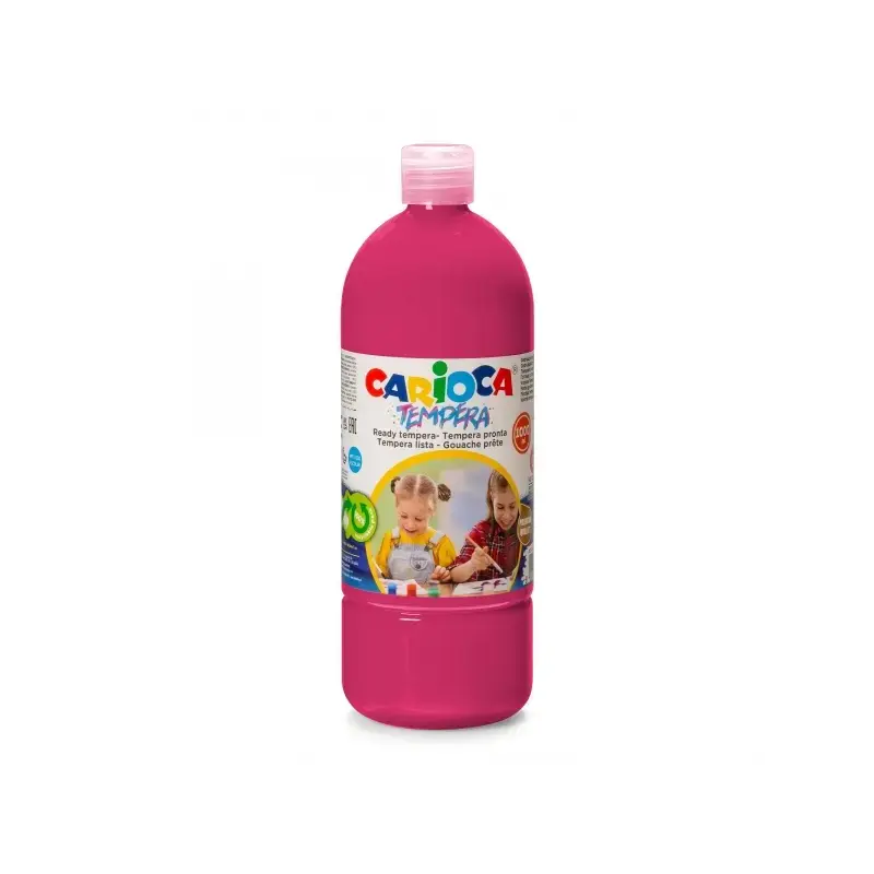Carioca Botella Tempera 1000ml - Colores Superlavables - Faciles de Mezclar - Aplicable en Materiales Porosos - Alta Opacidad -