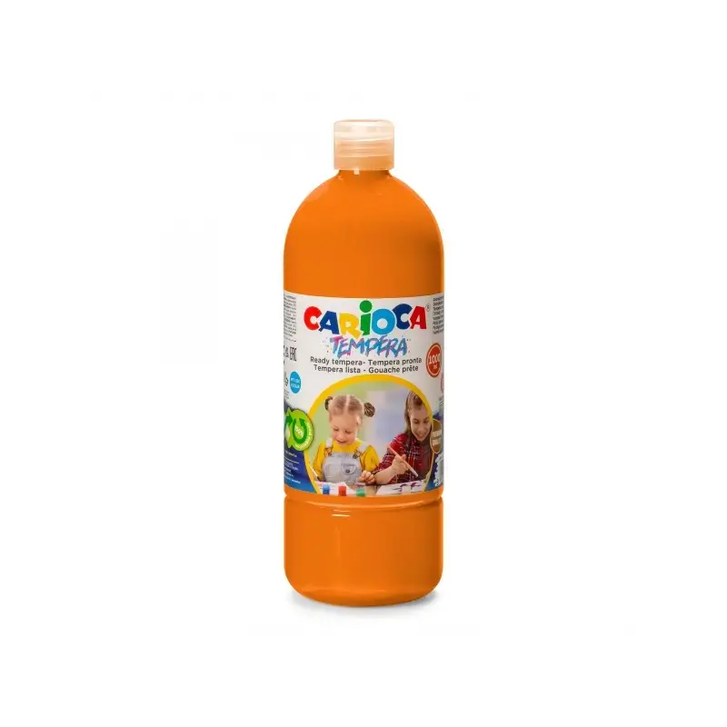 Carioca Botella Tempera 1000ml - Colores Superlavables - Faciles de Mezclar - Aplicable en Materiales Porosos - Alta Opacidad -
