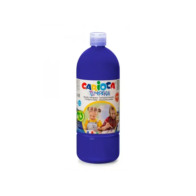 Carioca Botella Tempera 1000ml - Colores Superlavables - Faciles de Mezclar - Aplicable en Materiales Porosos - Alta Opacidad -