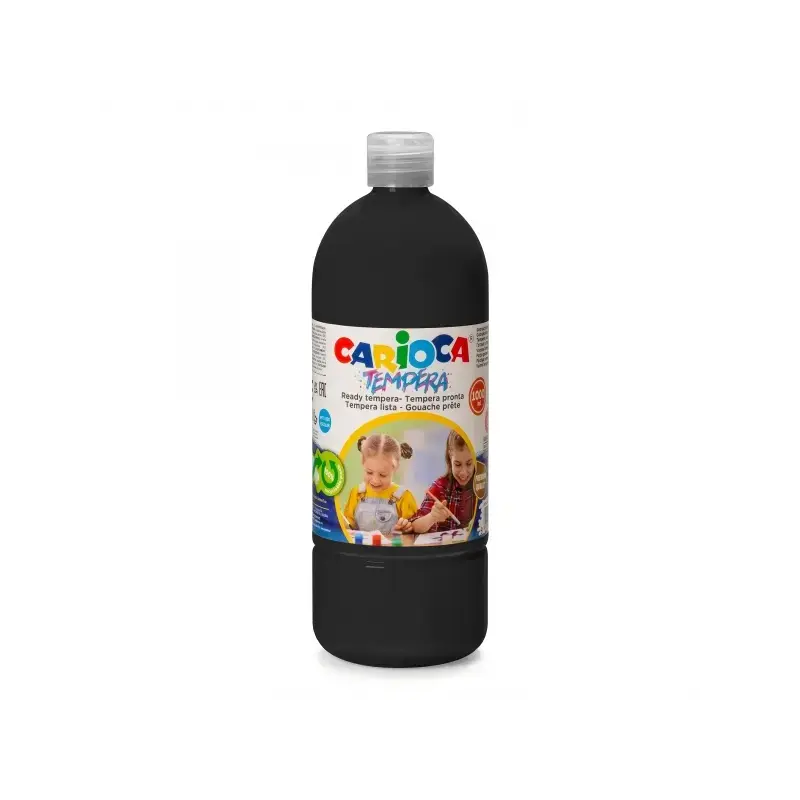 Carioca Botella Tempera 1000ml - Colores Superlavables - Faciles de Mezclar - Aplicable en Materiales Porosos - Alta Opacidad -