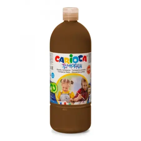 Carioca Botella de Tempera 1000ml - Colores Superlavables - Faciles de Mezclar - Aplicable en Materiales Porosos - Alta Opacidad