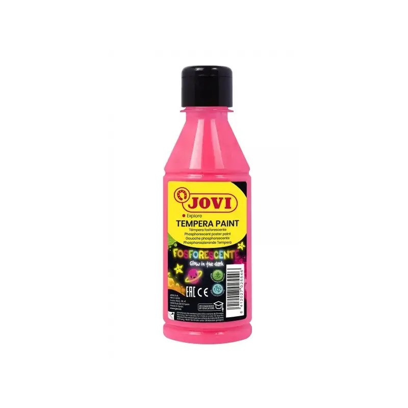 Jovi Tempera Paint Tempera Liquida Fosforescente 250ml - Brilla en la Oscuridad - Secado Rapido - Excelente Rendimiento - Facil