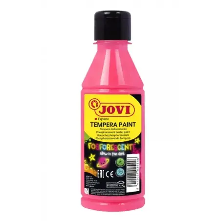 Jovi Tempera Paint Tempera Liquida Fosforescente 250ml - Brilla en la Oscuridad - Secado Rapido - Excelente Rendimiento - Facil