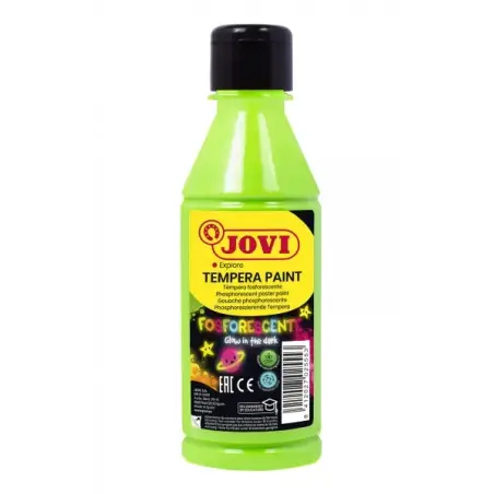 Jovi Tempera Paint Tempera Liquida Fosforescente 250ml - Brilla en la Oscuridad - Secado Rapido - Excelente Adherencia - Lista p