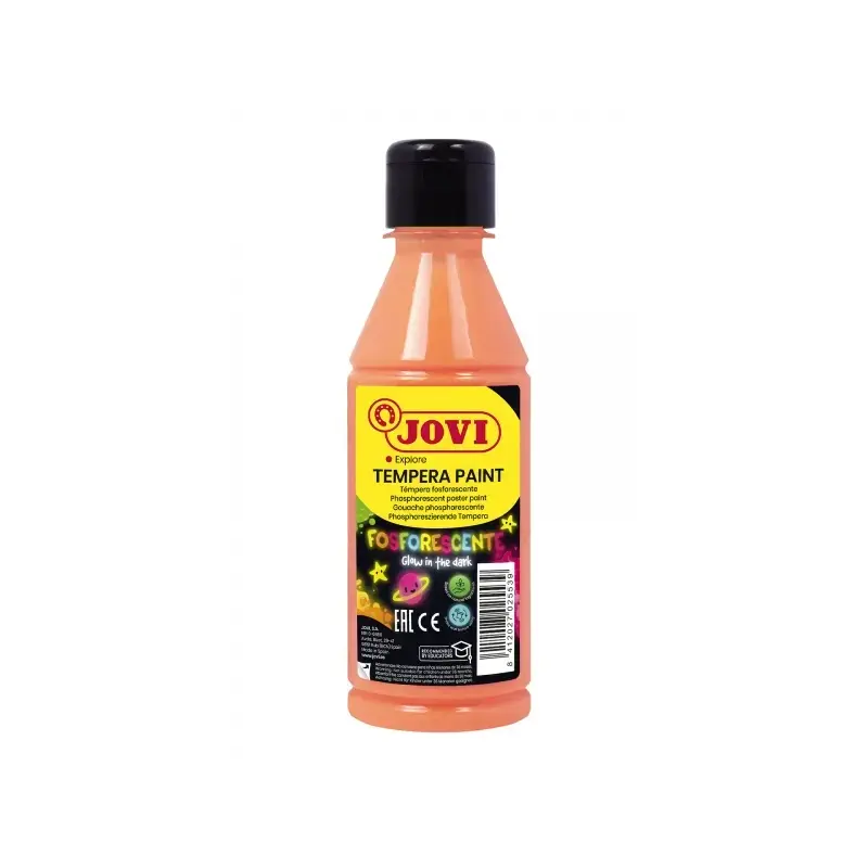 Jovi Tempera Paint Tempera Liquida Fosforescente 250ml - Brilla en la Oscuridad - Secado Rapido - Excelente Adherencia - Lista p