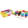Jovi Pack con 12 Botes de Tempera 35ml - Mezclables - Para Papel, Cartulina, Madera, Tela, Pasta de Modelar y Barro - Incluye Pi