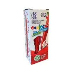 Carioca Jumbo Rotulador - Cuerpo Octogonal Maxi - Tinta Superlavable - Punta Maxi 6mm Bloqueada - Tapa Ventilada - Color Rojo |