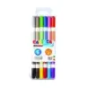 Carioca Bicolor Pack de 6 Rotuladores - Dos Colores por Rotulador - Tinta Superlavable - Punta Conica para Doble Trato de Escrit