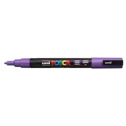 Posca PC-3M Marcador de Pintura - Punta Conica de 0.9-1.3mm - Tinta Base al Agua - Resistente a la Luz - Color Violeta | Ahorro