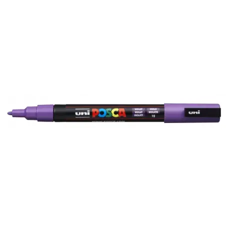 Posca PC-3M Marcador de Pintura - Punta Conica de 0.9-1.3mm - Tinta Base al Agua - Resistente a la Luz - Color Violeta | Ahorro