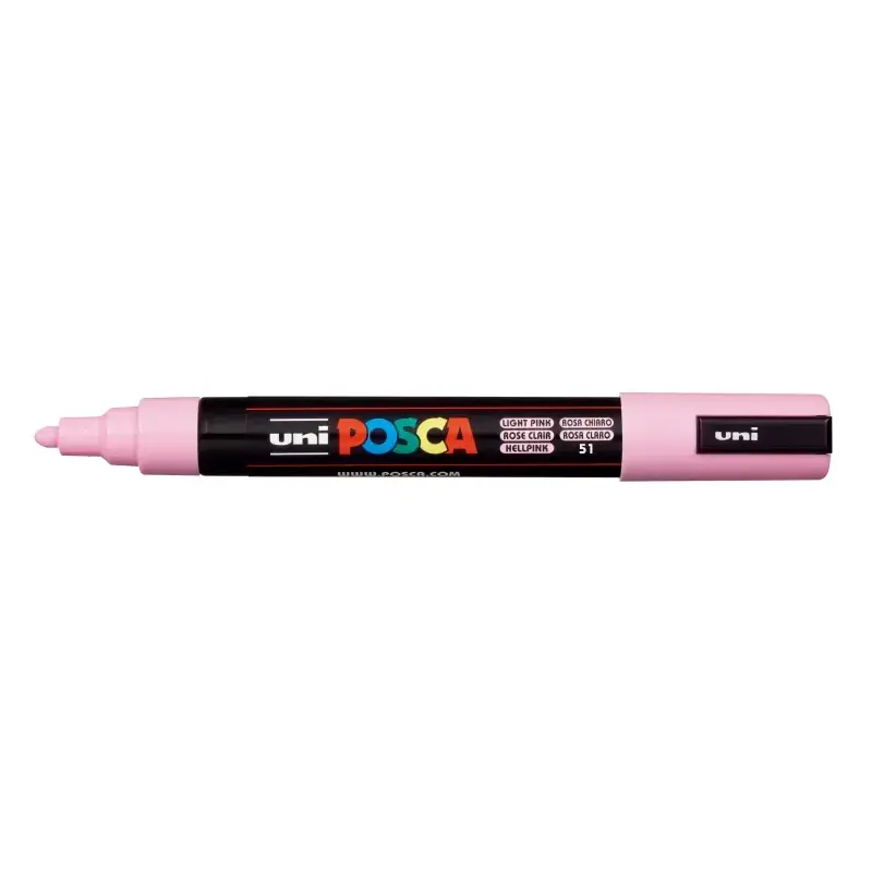 Posca PC-5M Marcador de Pintura - Punta de Bala 1.8-2.5mm - Tinta Base al Agua - Resistente a la Luz - Color Rosa Claro | Ahorro