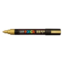 Posca PC-5M Marcador de Pintura - Punta de Poliester 1.8-2.5mm - Tinta Base al Agua - Resistente a la Luz - Color Oro | Ahorro I