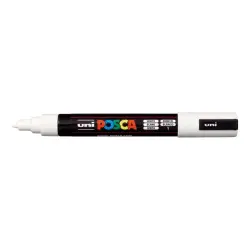 Posca PC-5M Marcador de Pintura - Punta de Bala 1.8-2.5mm - Tinta Base al Agua - Resistente a la Luz - Color Blanco | Ahorro Imp