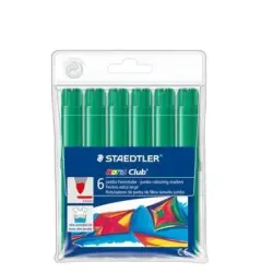 Staedtler Noris Jumbo 340 Pack de 6 Rotuladores Jumbo - Punta de Fibra - Trazo 3mm - Tapa Ventilada - Color Verde | Ahorro Impri