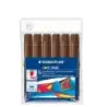 Staedtler Noris Jumbo 340 Pack de 6 Rotuladores Jumbo - Punta de Fibra - Trazo 3mm - Tapa Ventilada - Color Marron | Ahorro Impr