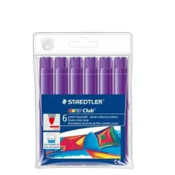 Staedtler Noris Jumbo 340 Pack de 6 Rotuladores Jumbo - Punta de Fibra - Trazo 3mm - Tapa Ventilada - Color Violeta | Ahorro Imp
