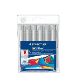 Staedtler Noris Jumbo 340 Pack de 6 Rotuladores Jumbo - Punta de Fibra - Trazo 3mm - Tapa Ventilada - Color Gris | Ahorro Imprim