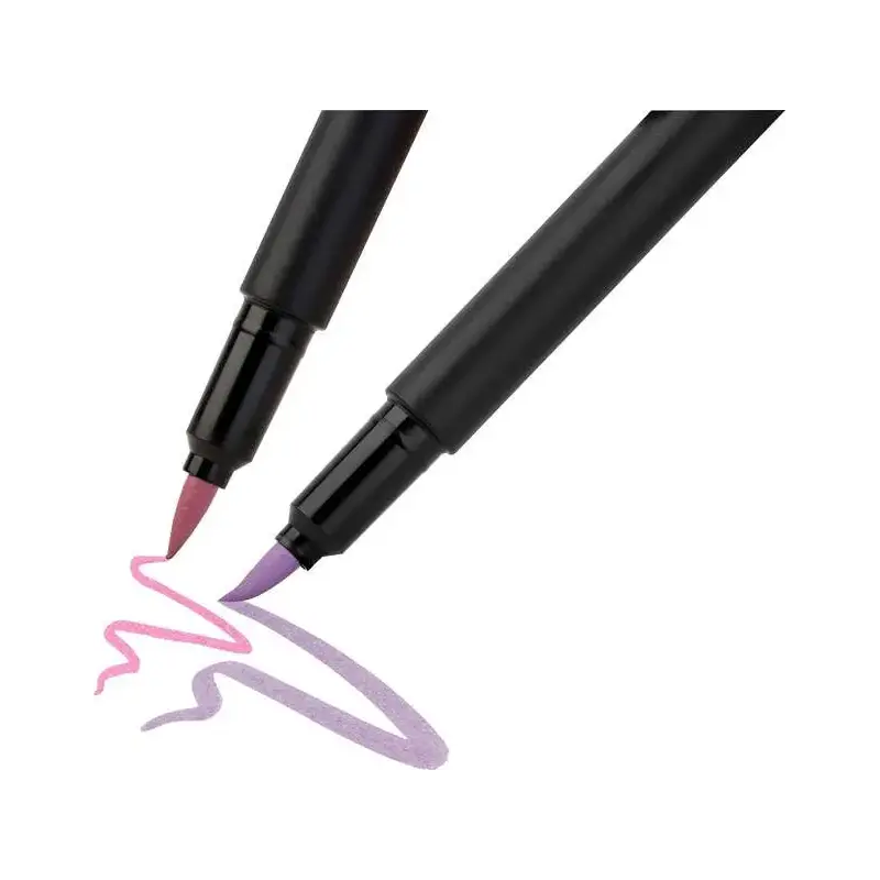 Faber-Castell Black Edition Pack de 6 Rotuladores Punta Pincel - Tinta a Base de Colorantes Alimentarios - Colores Pastel Surtid