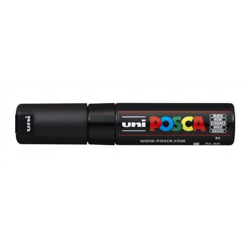 Posca PC-8K Marcador de Pintura - Punta Biselada Acrilica 8mm - Tinta Base al Agua - Resistente a la Luz - No Permanente - Color