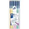 Staedtler Triplus Color 323 Pack de 6 Rotuladores de Punta Fina - Trazo 1mm Aprox - Tinta Base de Agua - Colores Surtidos | Ahor