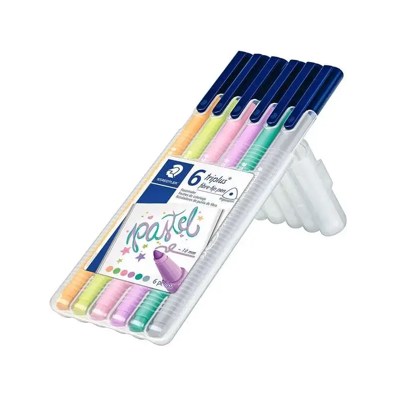 Staedtler Triplus Color 323 Pack de 6 Rotuladores de Punta Fina - Trazo 1mm Aprox - Tinta Base de Agua - Colores Surtidos | Ahor