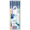 Staedtler Triplus Color 323 Pack de 6 Rotuladores de Punta Fina - Trazo 1mm Aprox - Tinta Base de Agua - Colores Surtidos | Ahor