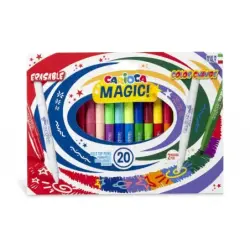 Carioca Magic Markers Pack de 20 Rotuladores Magicos - Tinta Magica Cambia de Color - Incluye Rotulador Magink para Cambiar o Bo