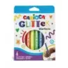 Carioca Glitter Caja 6 Rotuladores - Punta Ø 1mm - Tinta Liquida a Base de Agua - Punta de Alta Calidad - Efecto Glitter - Resis