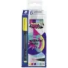Staedtler Lumocolor 317 Pack de 6 Rotuladores Permanentes - Punta Media Redonda - Trazo 1mm Aprox - Capuchon con Clip - Secado R