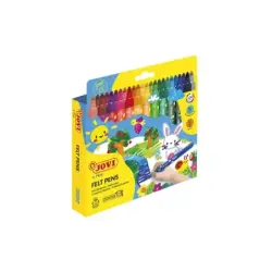 Jovi Felt Pens Estuche de 24 Rotuladores Jumbo - Punta de 5.8mm - Amplia Variedad de Tonos - Tinta de Gran Fijacion - Capuchon d