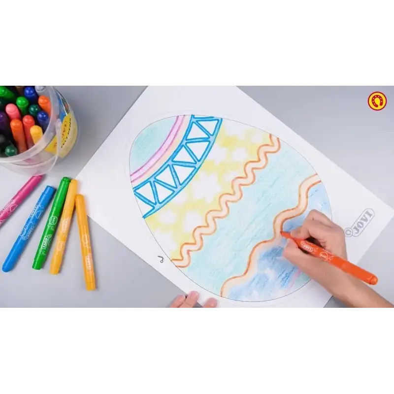 Jovi Felt Pens Estuche de 24 Rotuladores Jumbo - Punta de 5.8mm - Amplia Variedad de Tonos - Tinta de Gran Fijacion - Capuchon d