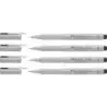 Faber-Castell Ecco Pigment Pack de 4 Rotuladores Calibrados 0.2, 0.4, 0.6, 0.8mm - Punta Engastada en Metal - Tinta Pigmentada R