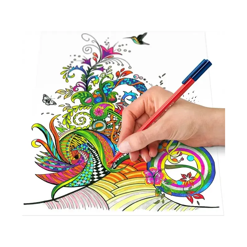 Staedtler Triplus Color 323 Pack de 10 Rotuladores - Trazo 1mm Aprox - Tinta Antisecado - Capuchon Ventilado - Colores Surtidos