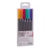 Apli Brush Marker Pack de 6 Rotuladores Acuarelables de Doble Punta - Punta Pincel de 1-4mm y Punta Redonda de 1mm - Tinta Base